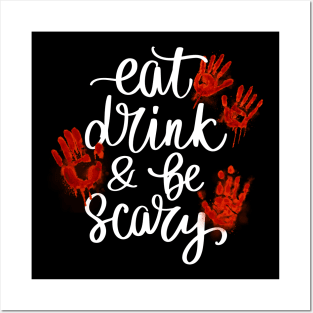 Eat, Drink & Be Scary - Halloween Couple Posters and Art